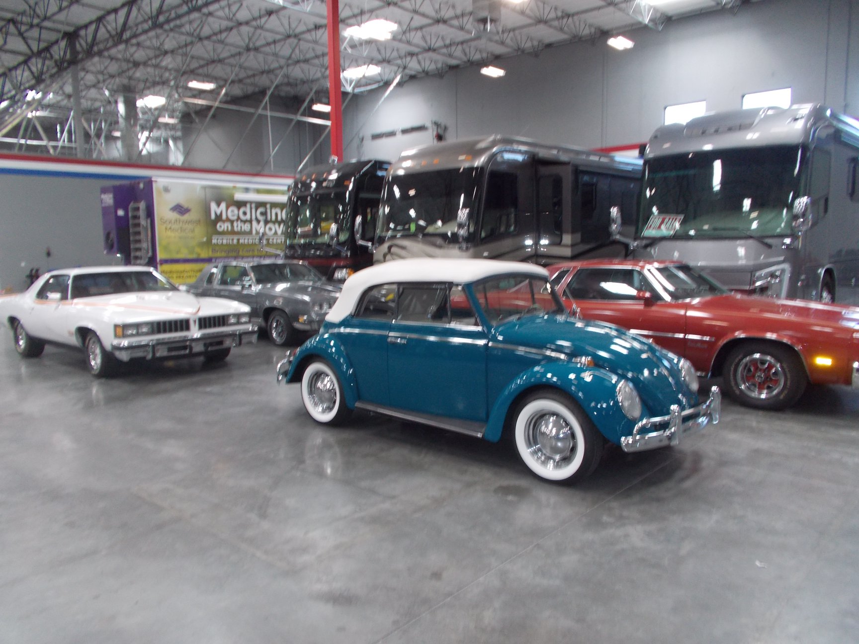 Classic VW Beetle and muscle cars in climate-controlled facility